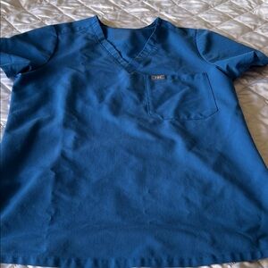 Figs Kids Short Sleeve V-Neck Top - Blue